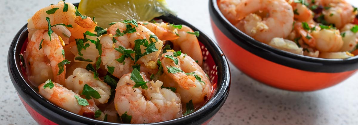 Entrée de crevettes - An easy starter of prawns in a tasty sauce