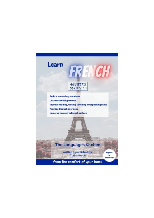 ANSWER SHEETS FRENCH - Booklet 3 front